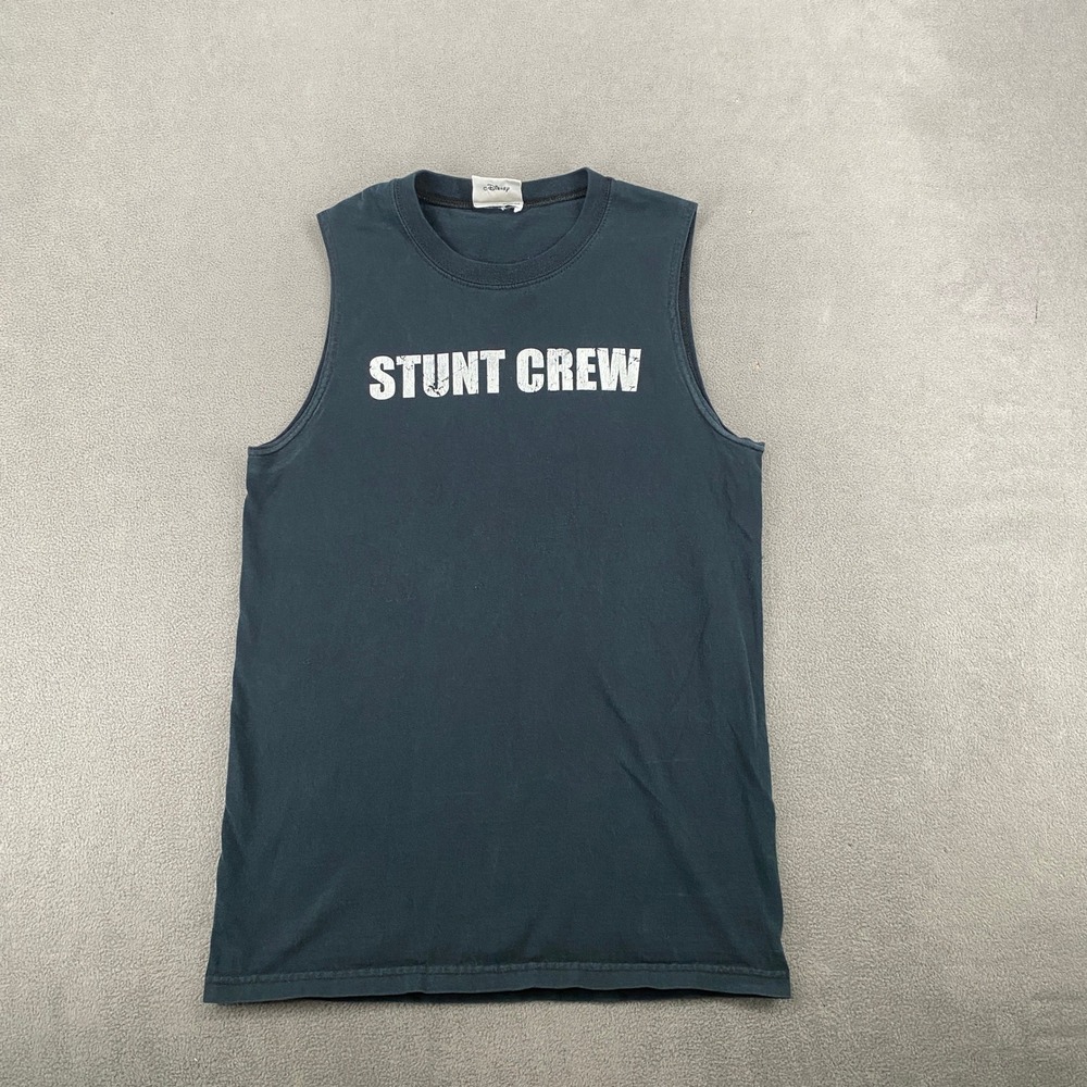 Vintage Walt Disney World Disney-MGM Studios Stunt Crew Tank Top Black Y2K Small